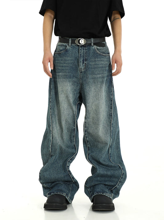 Washed Wide-Leg Denim Jeans WN5763