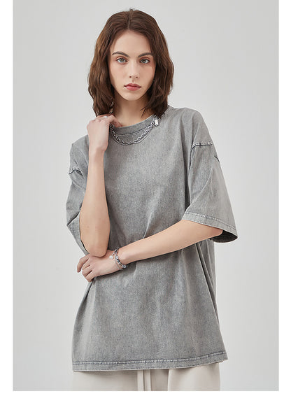 Vintage Dyed Oversize Short-sleeve T-shirt & Vintage Dyed Short Sweatpants Setup WN6631-K