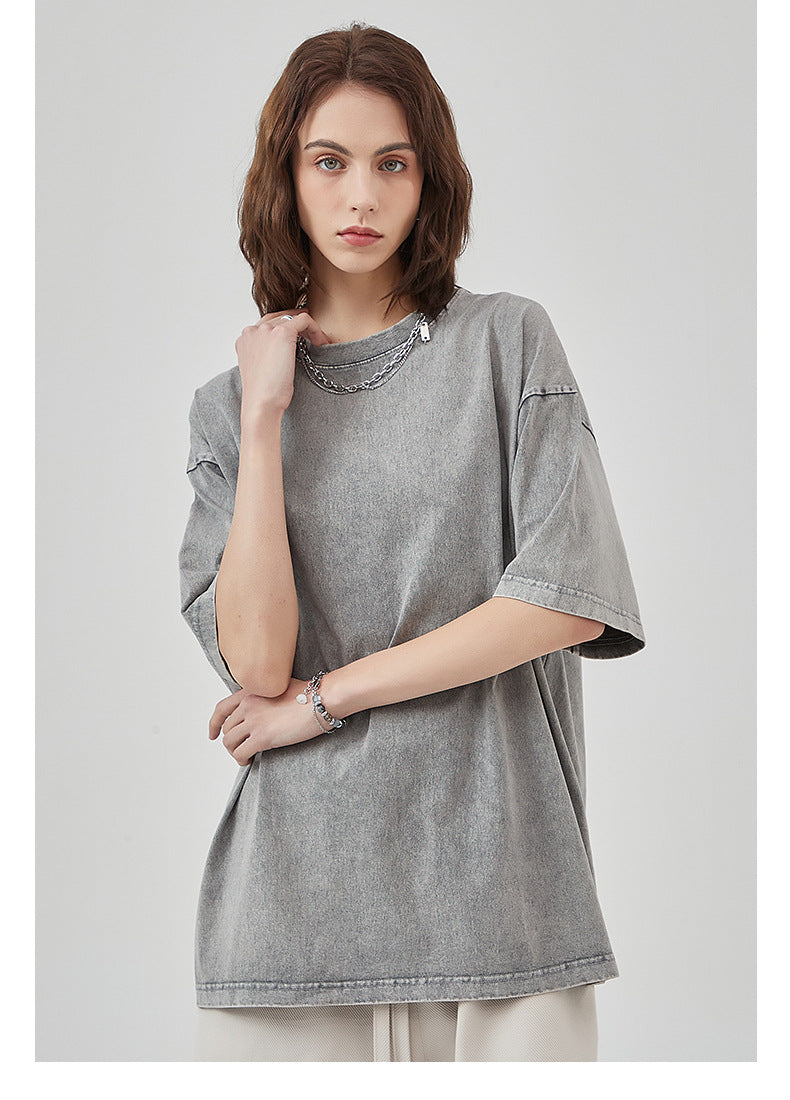 Vintage Dyed Oversize Short-sleeve T-shirt & Vintage Dyed Short Sweatpants Setup WN6631