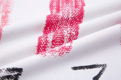 Gradient Spray Letter Print Oversize Short Sleeve T-Shirt WN27860