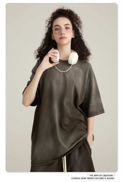 Washed Oversize Short-sleeve T-shirt WN6443