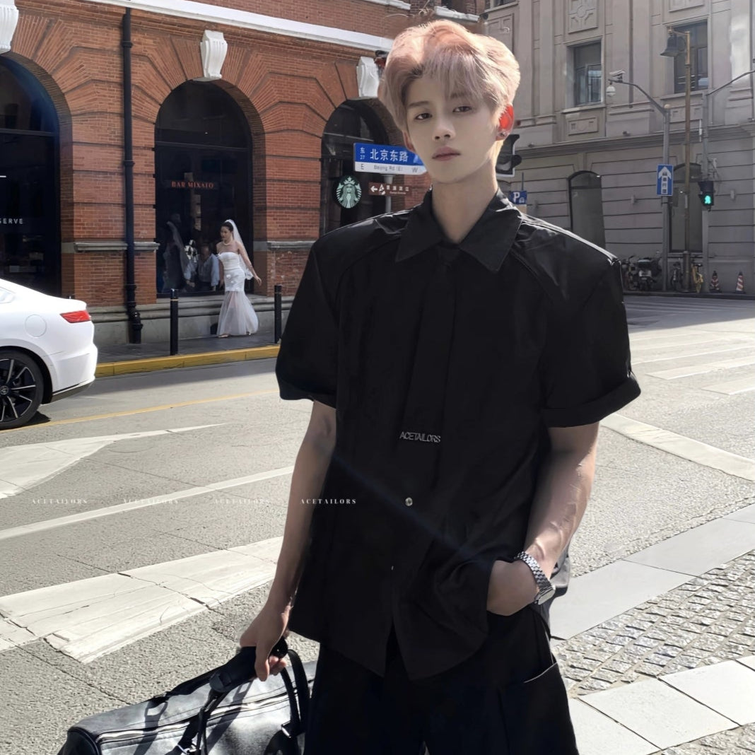 Structured Shoulder Short Sleeve Shirt WN20077