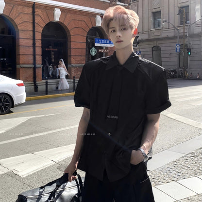 Structured Shoulder Short Sleeve Shirt WN20077