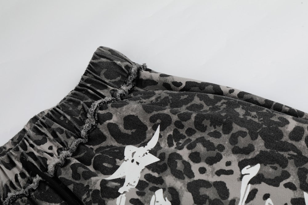 Leopard Graphic Wide Leg Pants WN28081