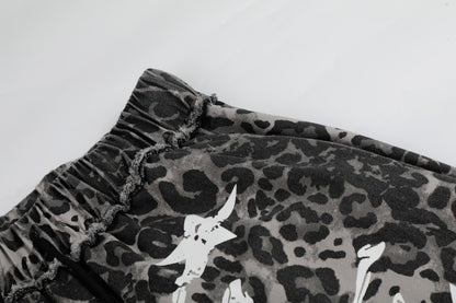 Leopard Graphic Wide Leg Pants WN28081