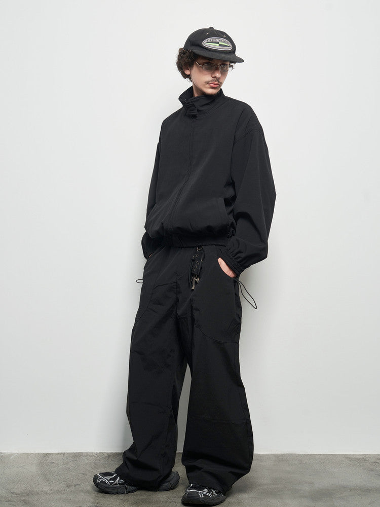 Vintage Imitation Oversize Stand Neck Jacket WN22936