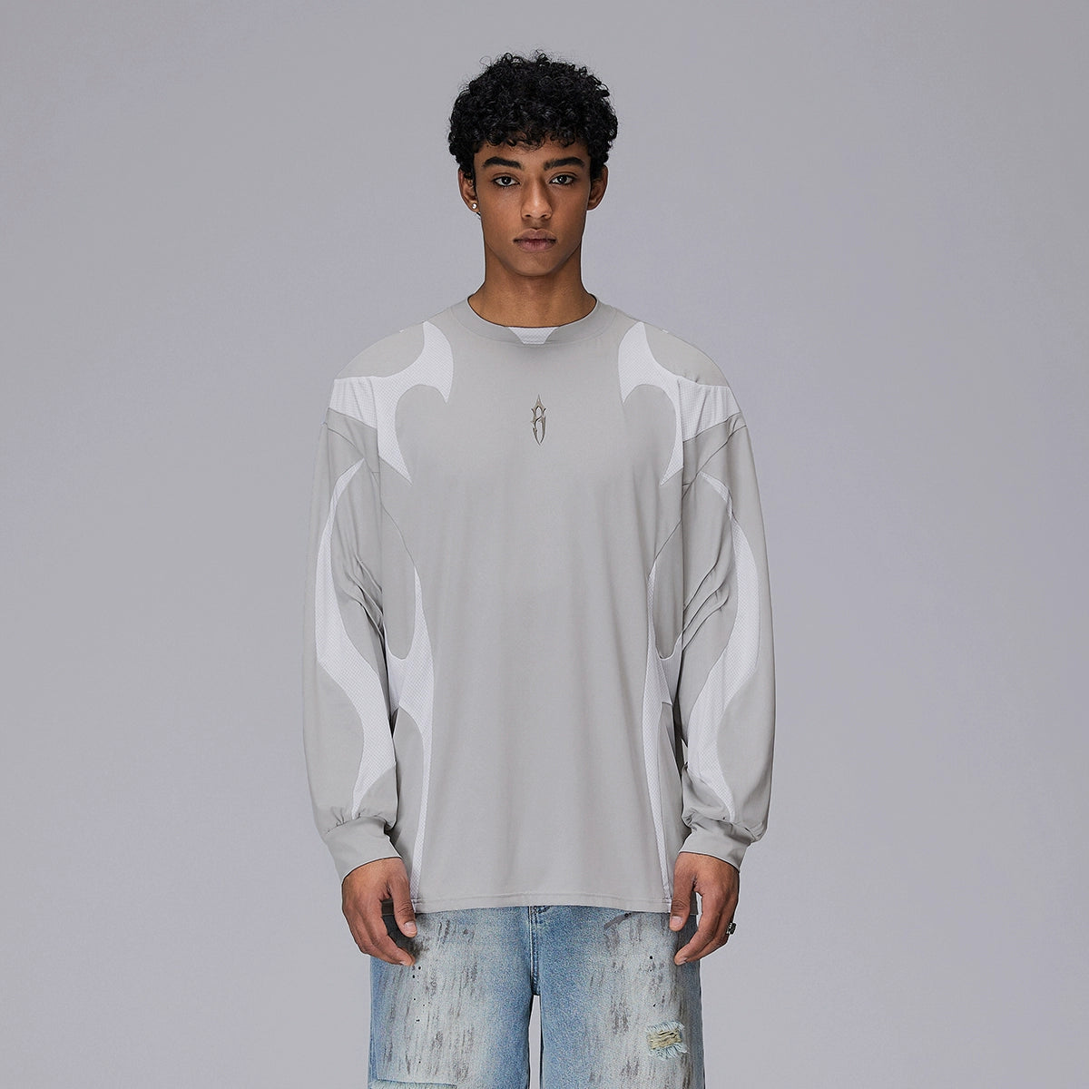 Cooling UV Protection Patchwork Long Sleeve T-Shirt WN17948