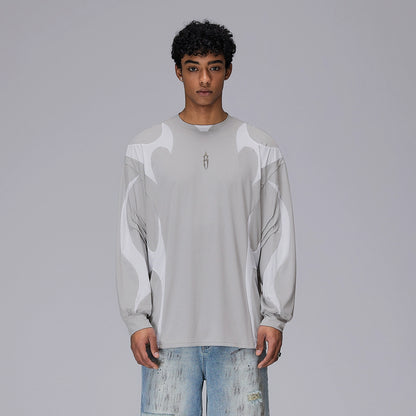 Cooling UV Protection Patchwork Long Sleeve T-Shirt WN17948