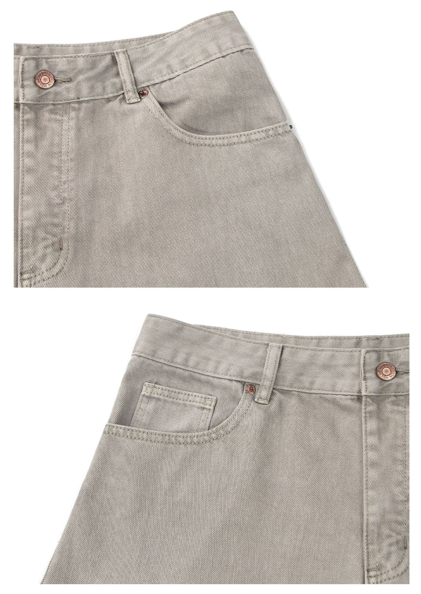 Panel Curved Leg Wide Leg Denim Jeans WN26300