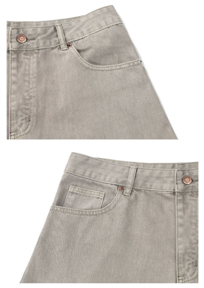 Panel Curved Leg Wide Leg Denim Jeans WN26300