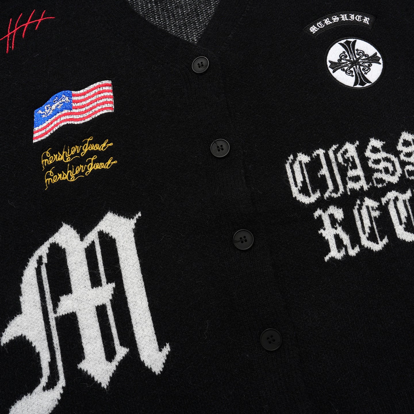 Patch Embroidery Knit Cardigan WN21853