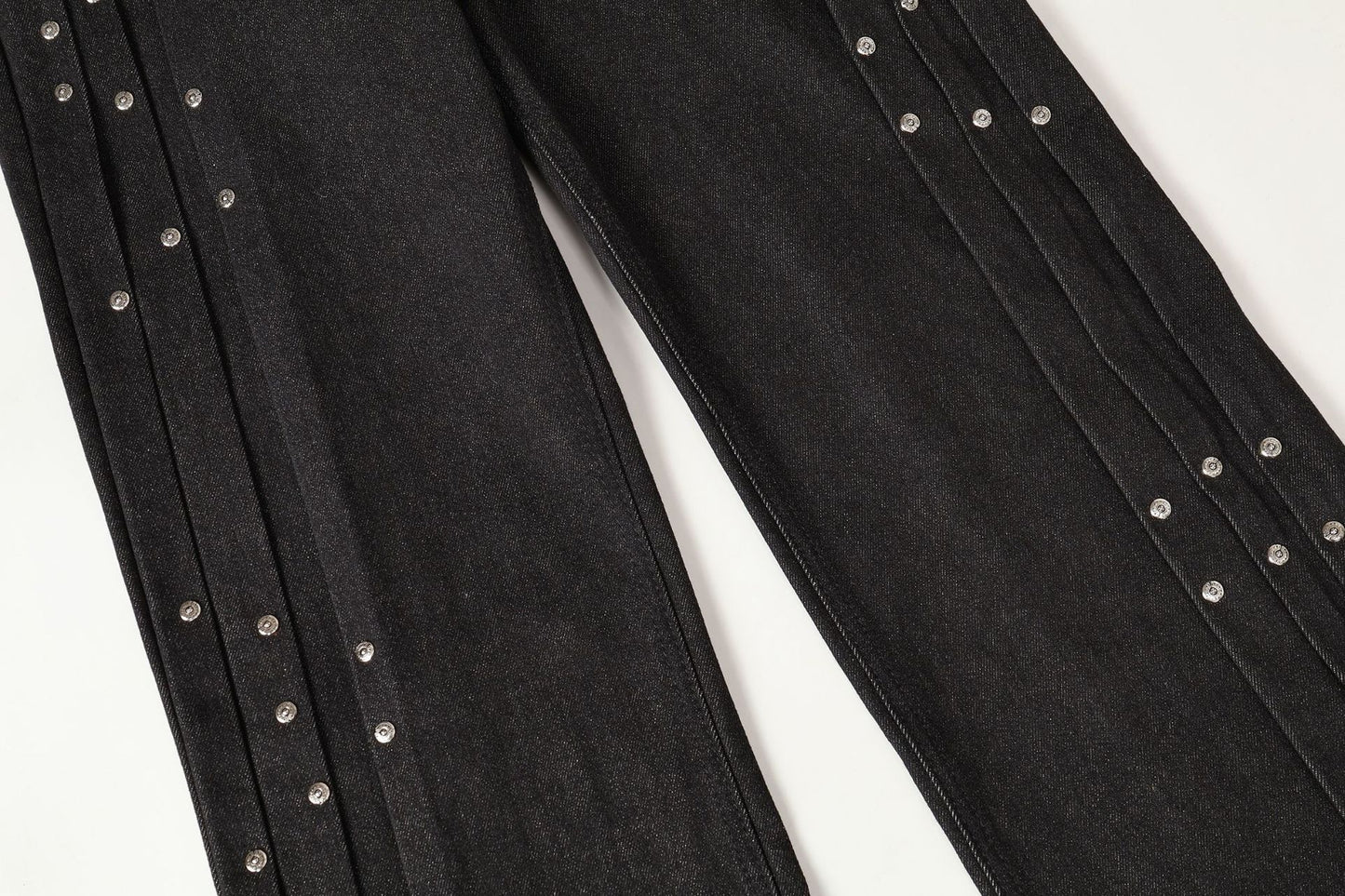 Heavyweight Studs Wide Leg Denim Jeans WN25687