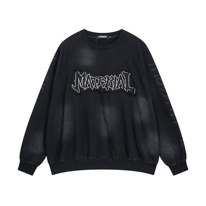 Dirty Washed Logo Print Sweatshirt WN25789