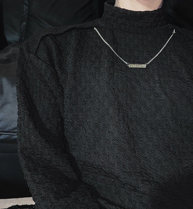 High-Neck Texture Knit Sweater WN25067