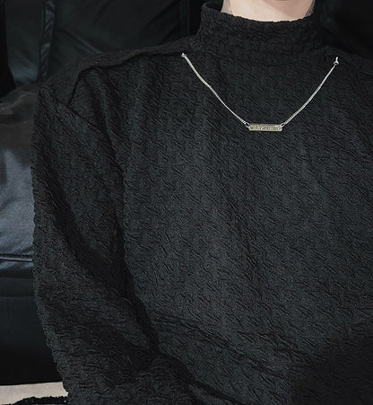 High-Neck Texture Knit Sweater WN25067
