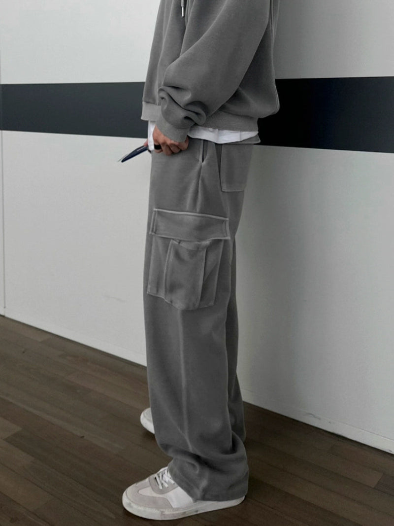 Double Zipper Hoodie & Wide Leg Cargo Sweatpants Setup WN20243