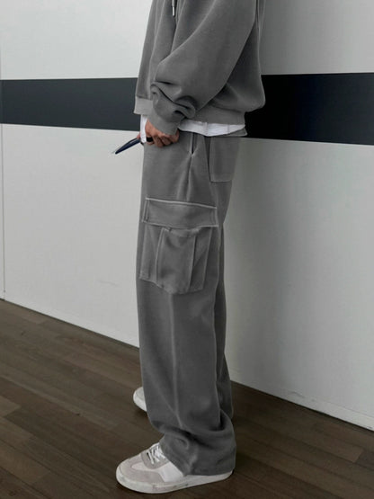 Double Zipper Hoodie & Wide Leg Cargo Sweatpants Setup WN20243