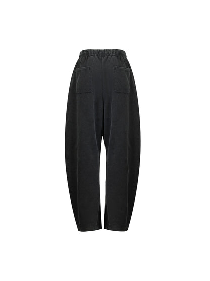 Washed Curved Design Wide Leg Sweatpants WN18891