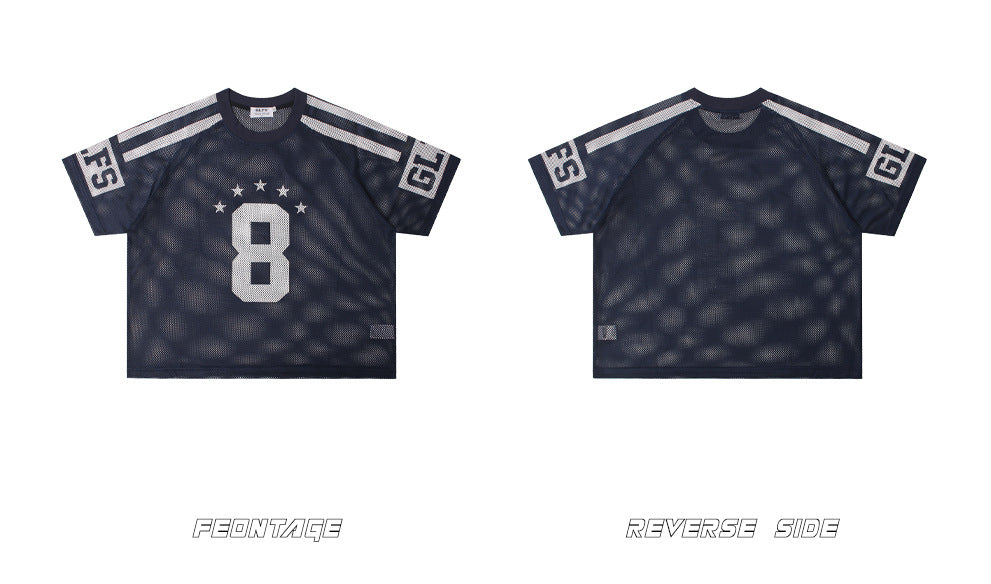 Mesh Number Star Short Sleeve T-Shirt WN26531