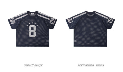 Mesh Number Star Short Sleeve T-Shirt WN26531