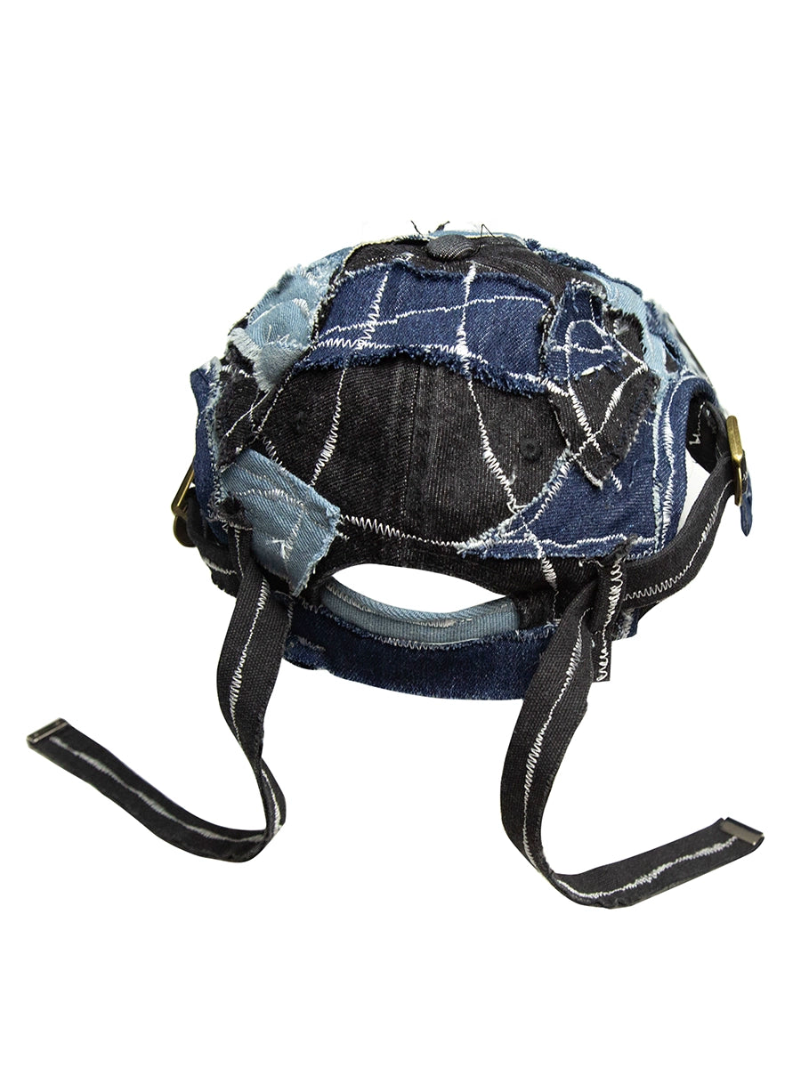 Denim Patchwork Curved-Brim Cap WN21125
