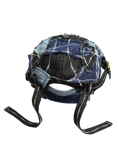Denim Patchwork Curved-Brim Cap WN21125