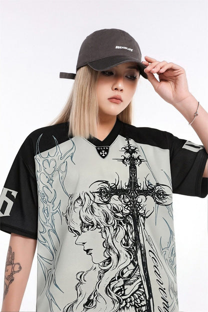 Illustration Print Short Sleeve T-Shirt WN25793