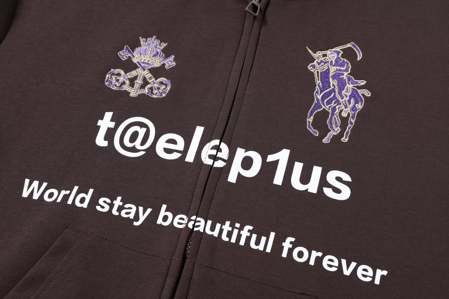 Logo Horse Embroidery Zipper Hoodie WN25565