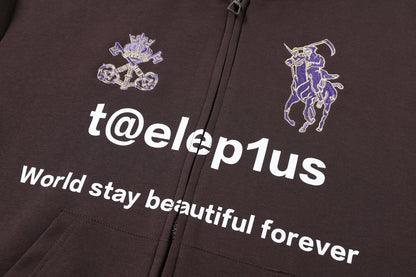 Logo Horse Embroidery Zipper Hoodie WN25565