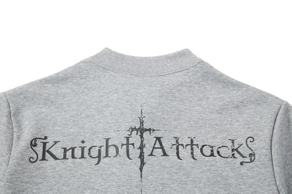 High-Neck Knight Graphic Short Sleeve Polo Shirt WN25839
