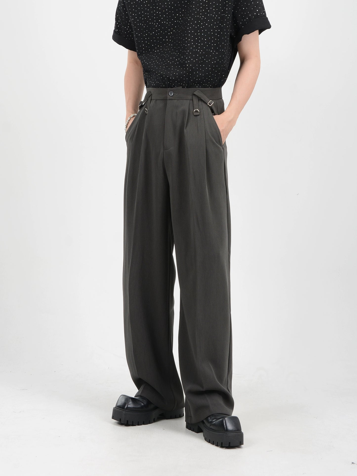 Tuck-in Wide-Leg Straight Trousers WN7137