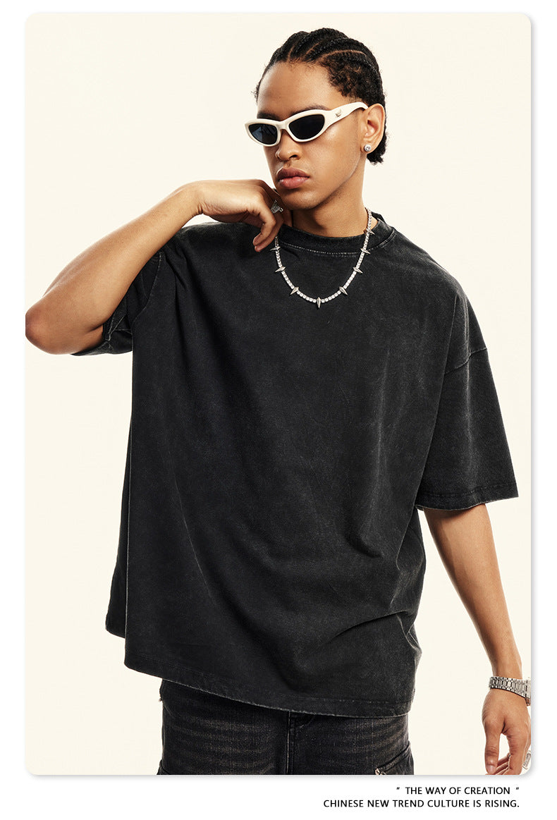 Washed Oversize Short-sleeve T-shirt WN6456