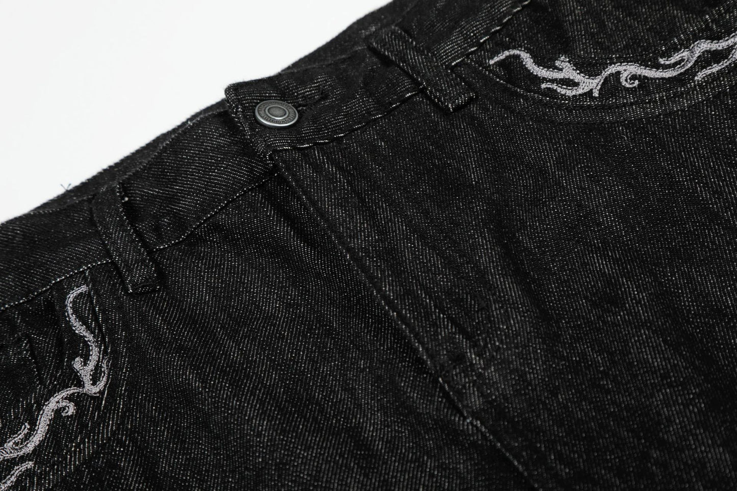 Washed Embroidery Flare Denim Jeans WN26066