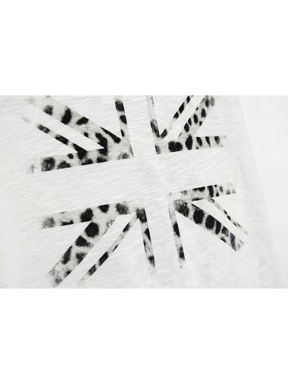 Leopard Trim Flag Graphic Print Short Sleeve Shirt WN27203