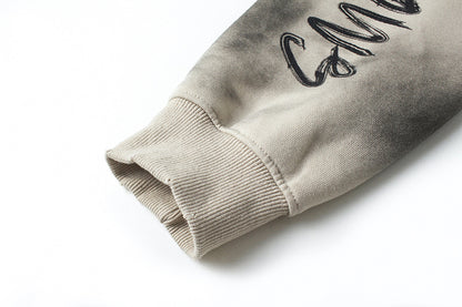 Heavyweight Washed Patch Embroidery Pullover Hoodie WN25660