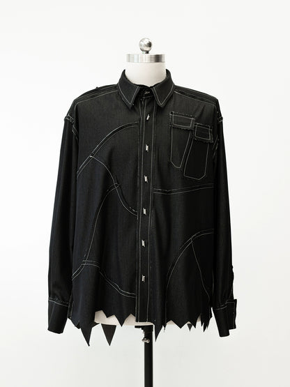 Stitching Long Sleeve Shirt WN11821