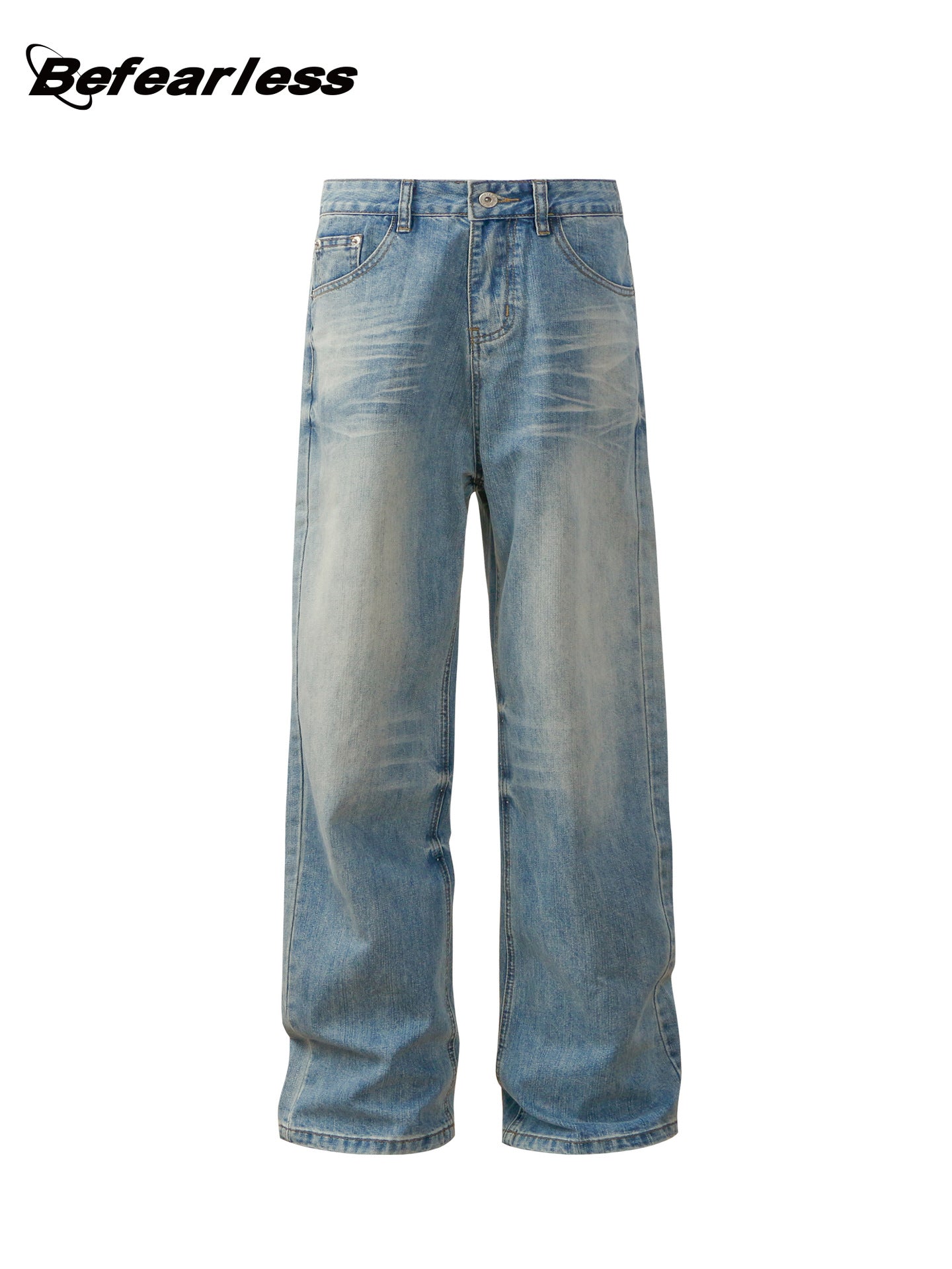Washed Whisker Wide Leg Jeans WN26381