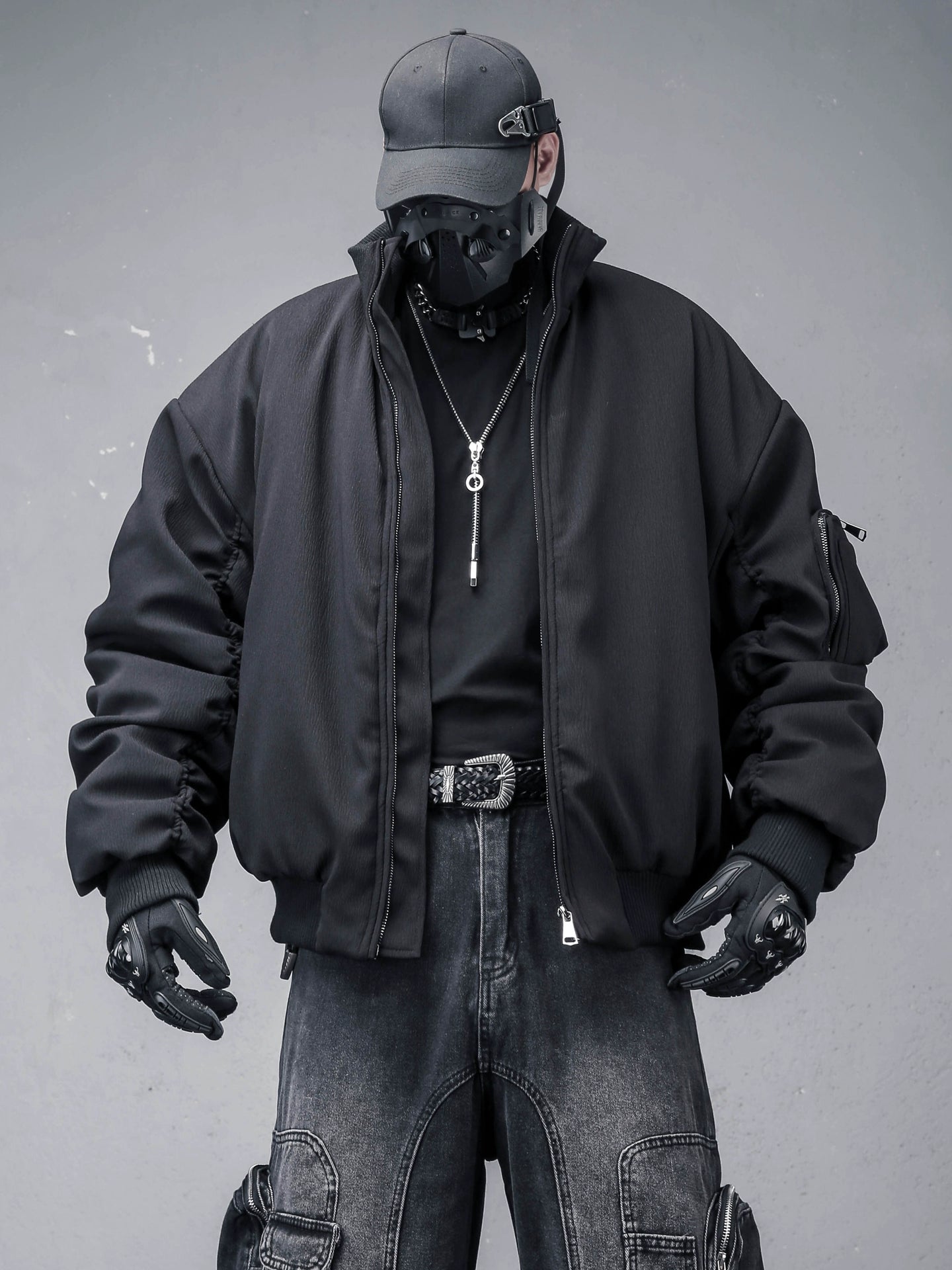 Oversize Stand Neck Short Padded Jacket WN22333