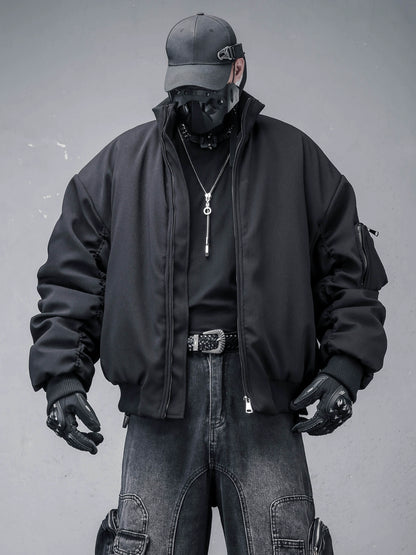 Oversize Stand Neck Short Padded Jacket WN22333