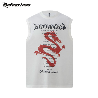 Art Letter Print Sleeveless T-Shirt WN26247