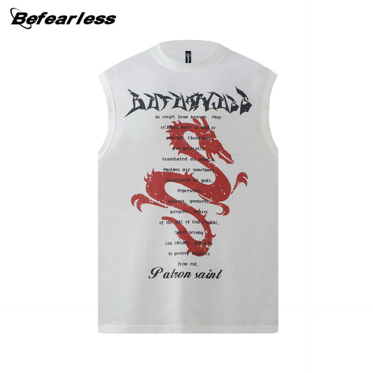 Art Letter Print Sleeveless T-Shirt WN26247