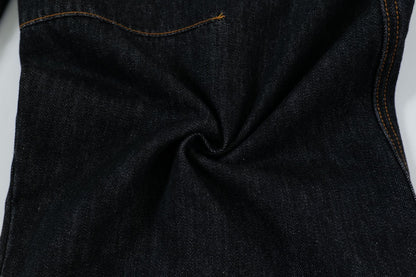 Patchwork Washed Straight-Leg Denim Jeans WN11327