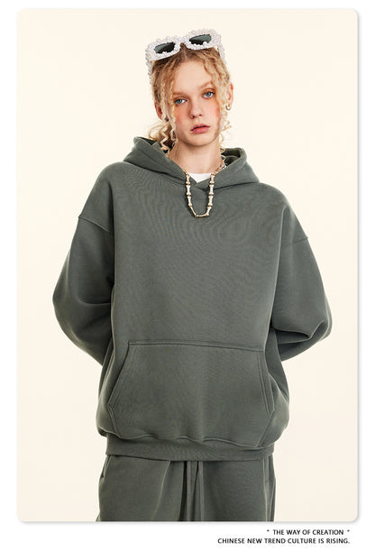 Fleece Lining Oversize Hoodie & Fleece Lining Sweatpants WN9960