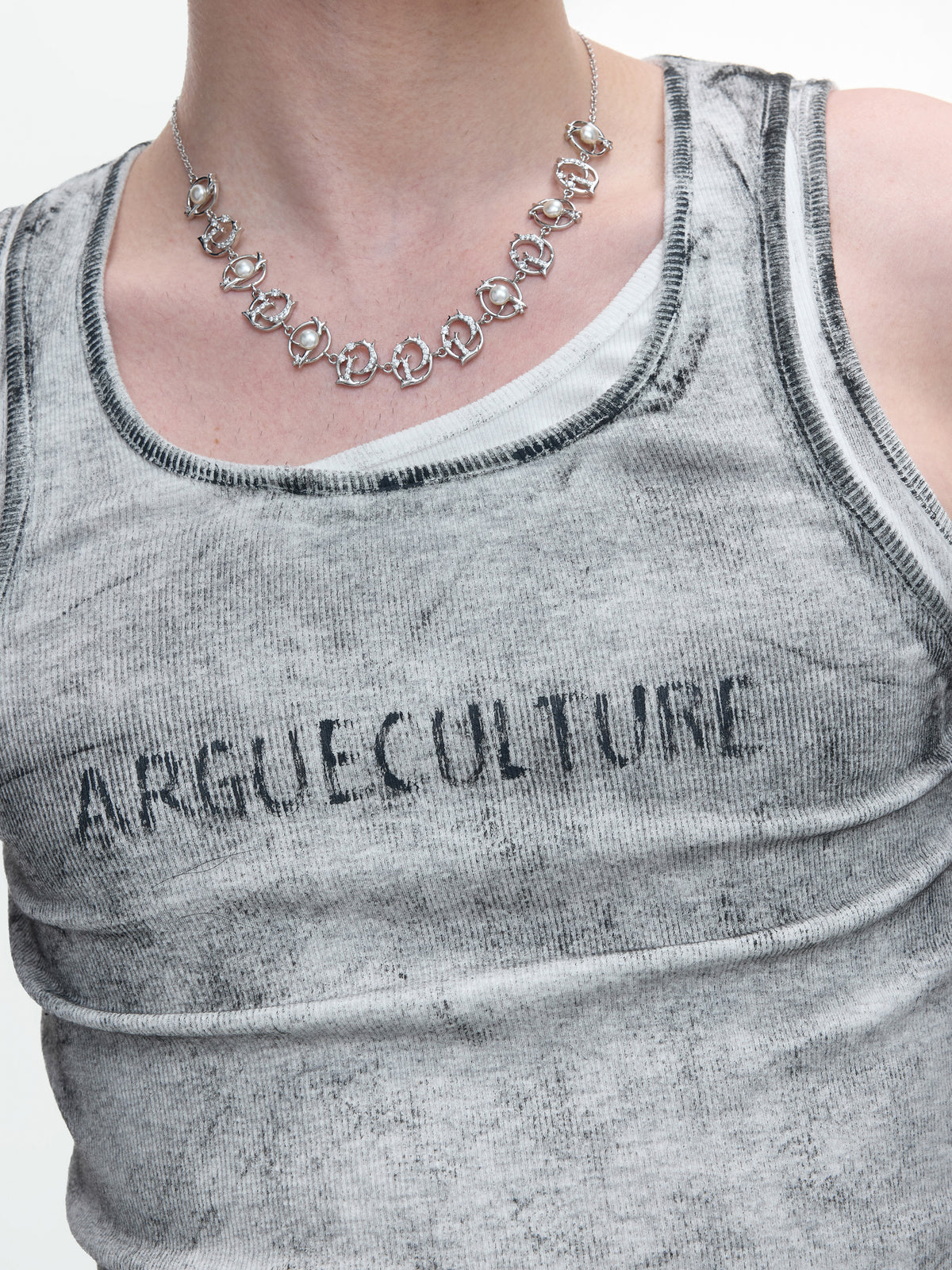 Fake Layered Graffiti Print Sporty Breathable Tank Top WN27035