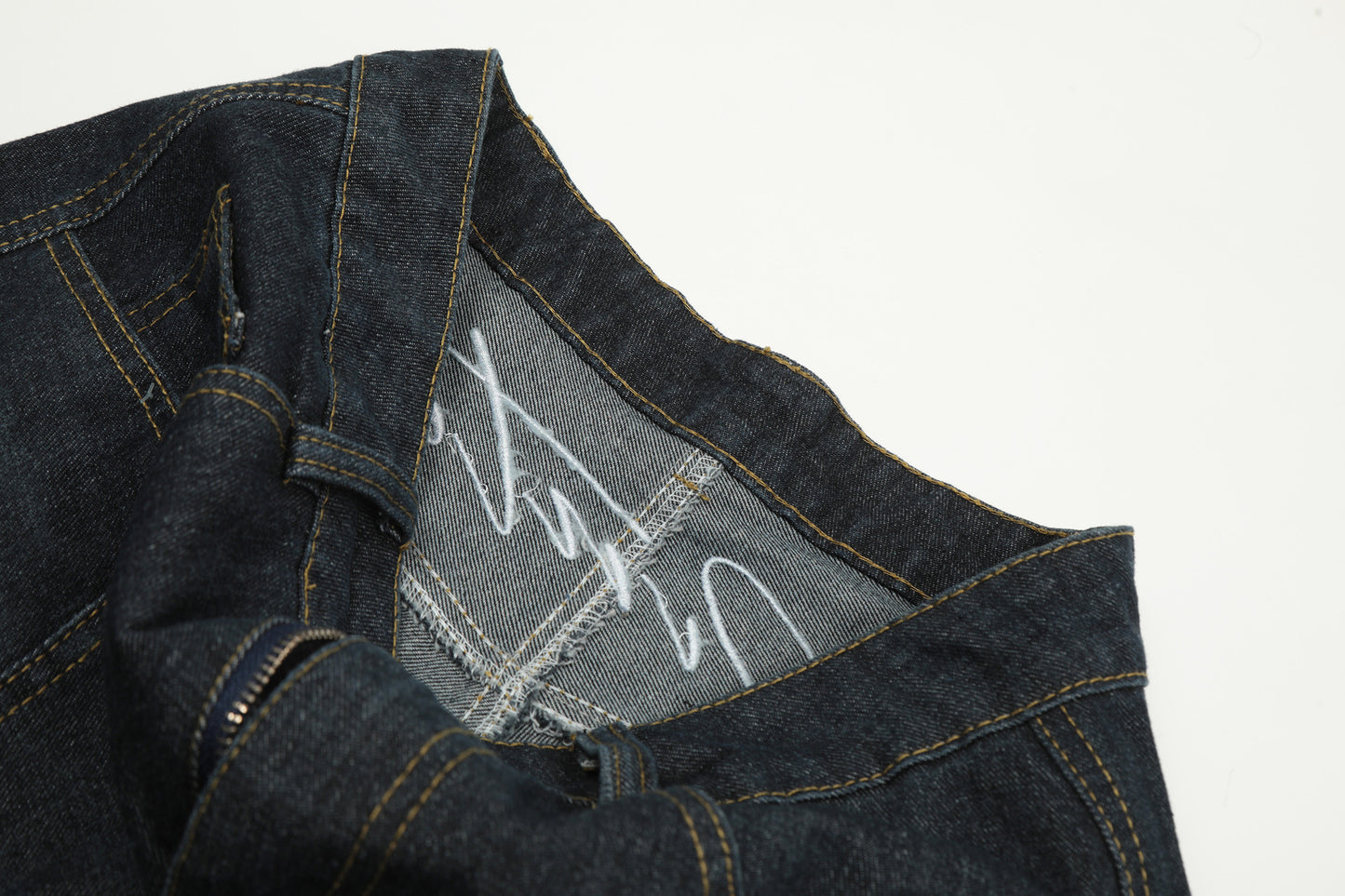 Patchwork Washed Wide-Leg Denim Jeans WN11293