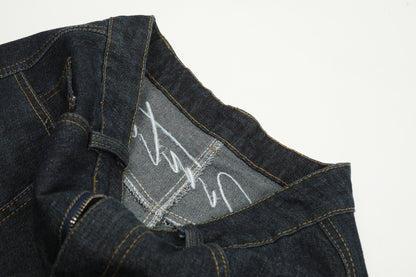 Patchwork Washed Wide-Leg Denim Jeans WN11293