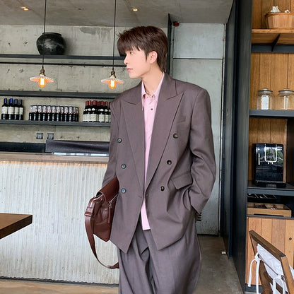 Double-Breasted Tailored Jacket & Wide Leg Trousers Setup WN20395