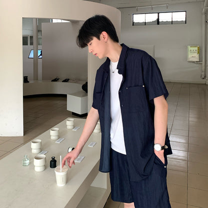 Oversize Short Sleeve Shirt & Half Pants Setup WN24884