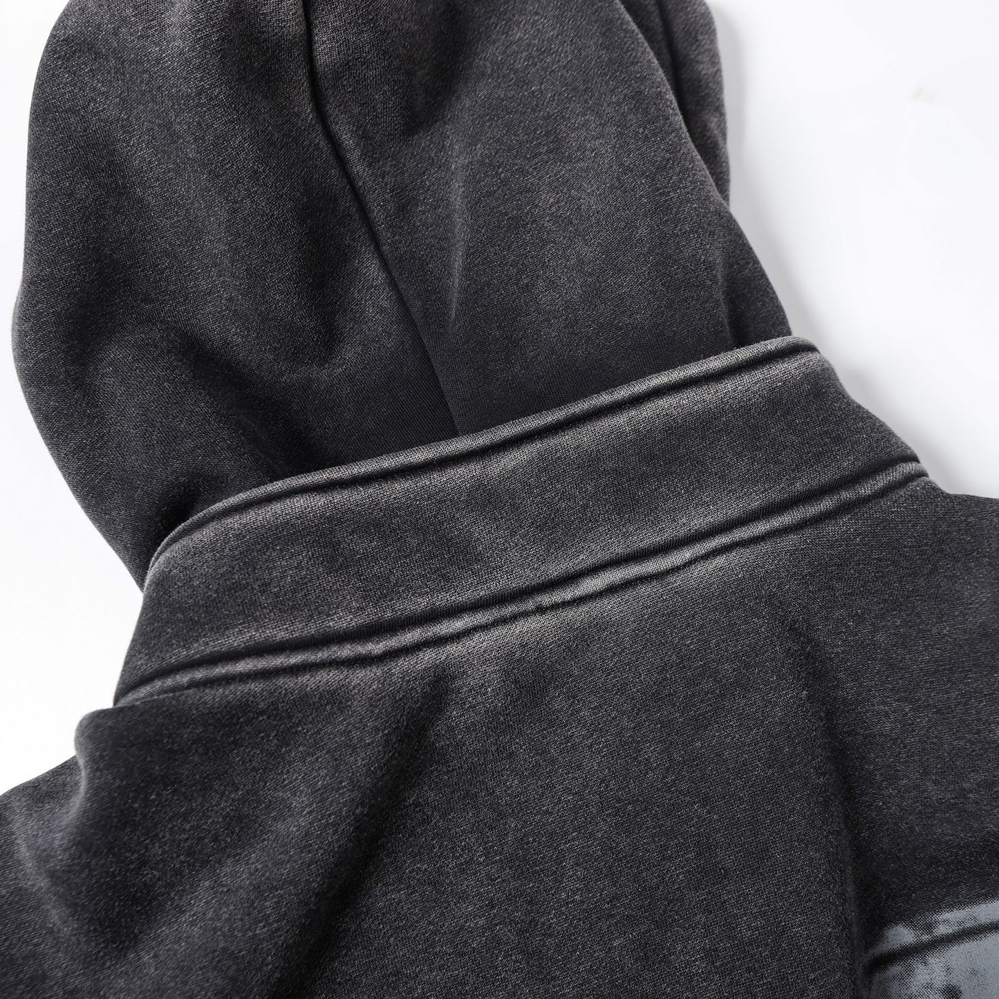 Washed Fleece-Lined Zipper Hoodie WN12652
