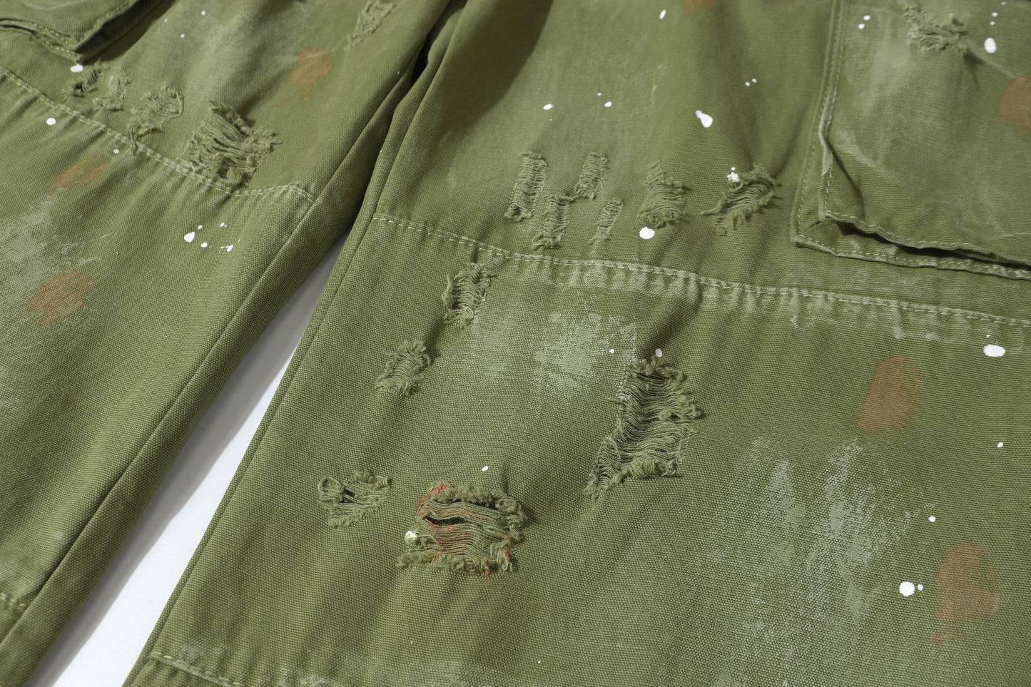 Damage Paint Splatter Multi Pocket Cargo Pants WN26031